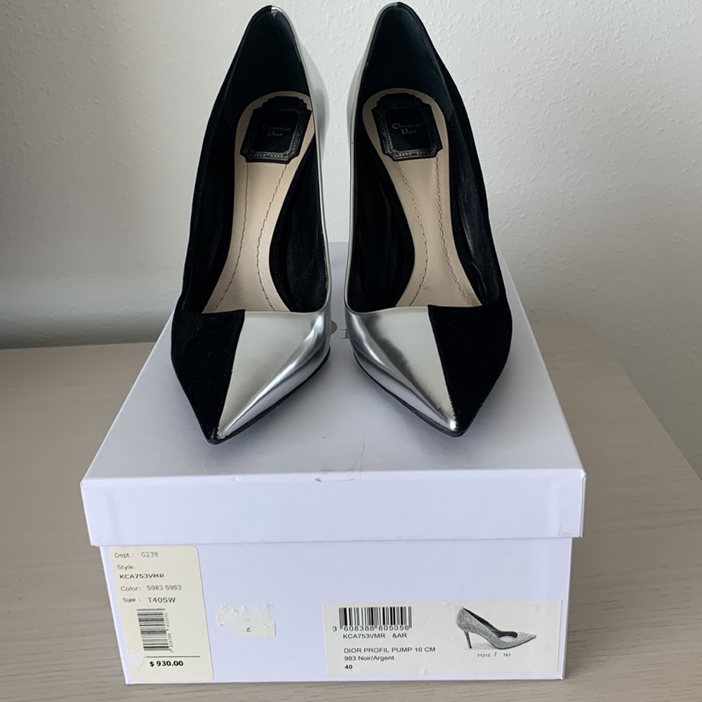 Dior profile pumps, black and silver - Picture 4 of 4
